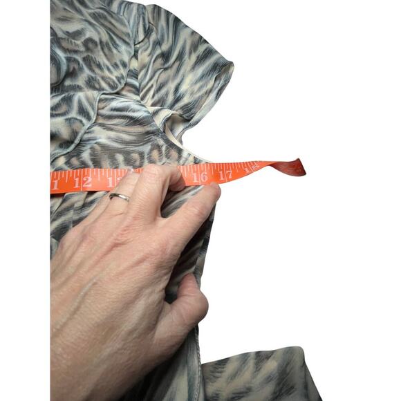 Dalia Dress Women Small Leopard Polyester V Neck Ruffle Wrap Pull On Cap Sleeve‎ - Picture 11 of 16